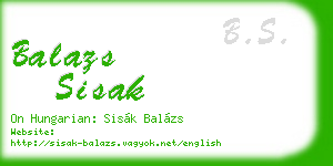 balazs sisak business card